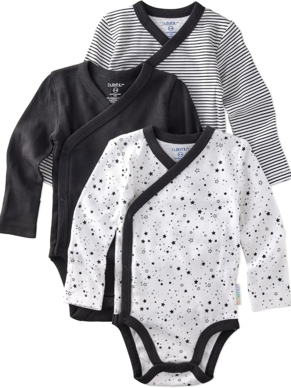 Cozy 3-Pack Long Sleeve Side Snap Bodysuits - Soft 100% Cotton for Baby